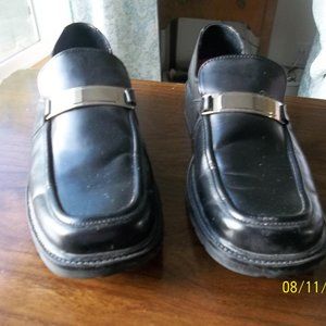 Mens nick (it) Union Jack BlackSlip-on Dress Shoes Size 11M